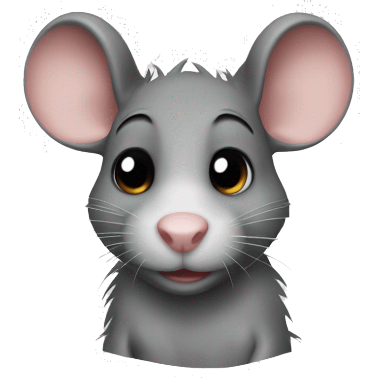 Rat with black eyes and black hair emoji