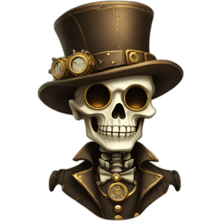 Skeleton in steampunk clothes emoji