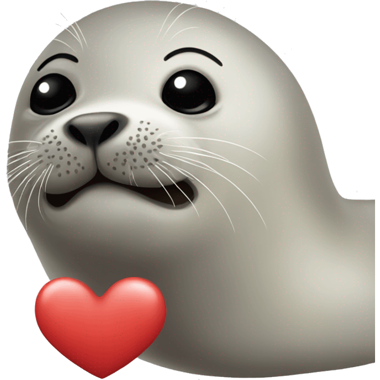 seal giving  kiss with a heart emoji