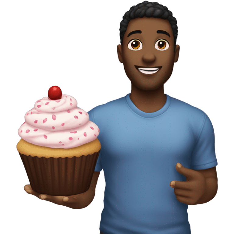 Edp445 holding a cupcake emoji