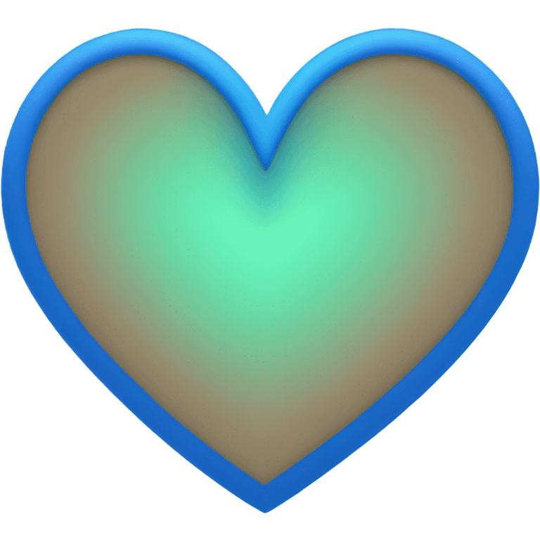 Heart that lines are blue and middle part goes green gradiently emoji