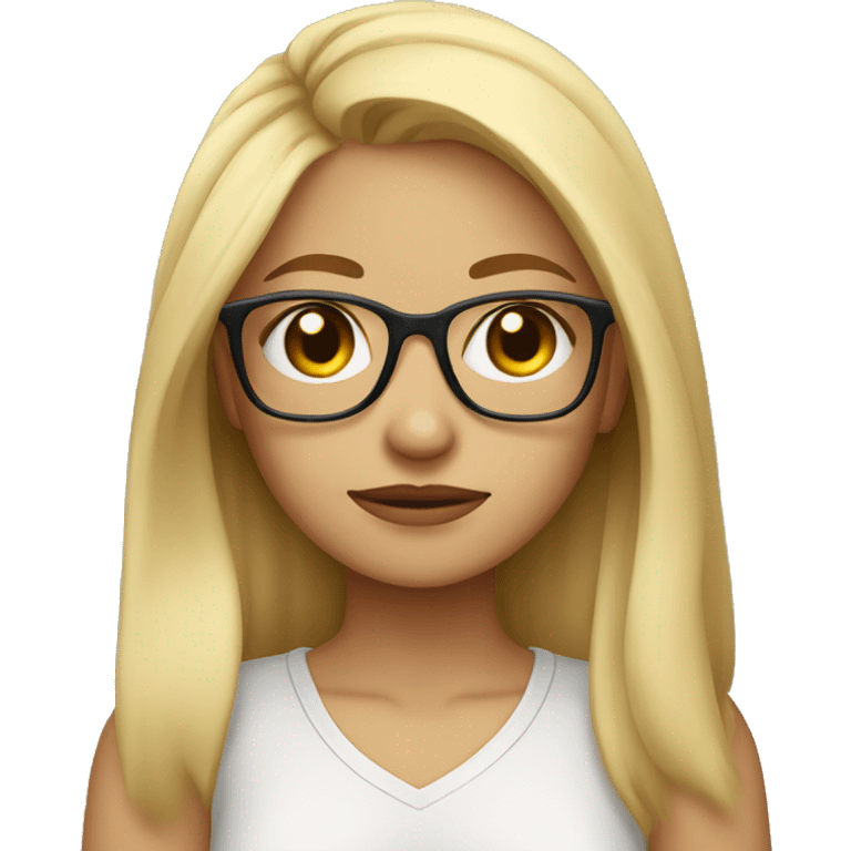 blonde girl with glasses furrowing her eyebrows and crossing her arms  emoji