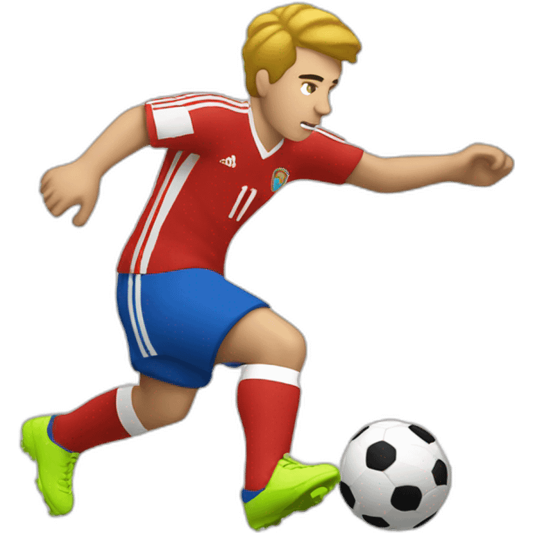 White European football player shooting the ball emoji