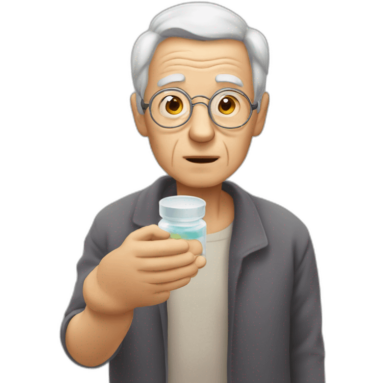 old man taking medicine emoji