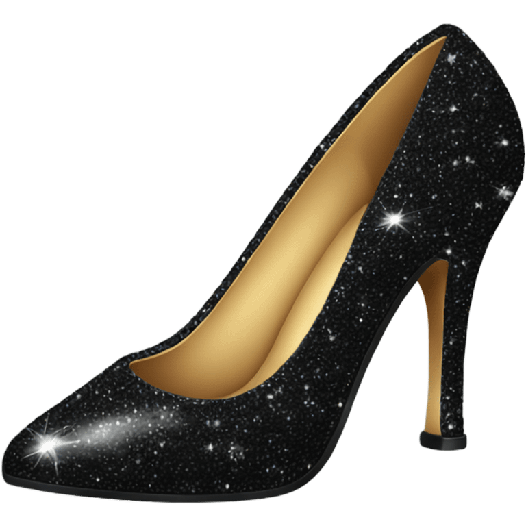 black sparkly high heel emoji