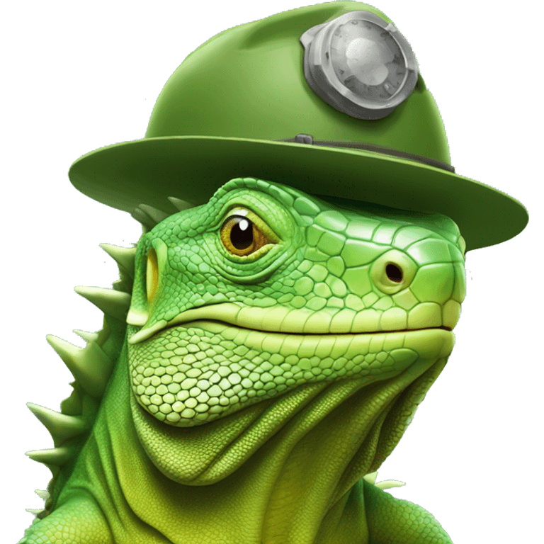 iguana enojada con casco militar emoji