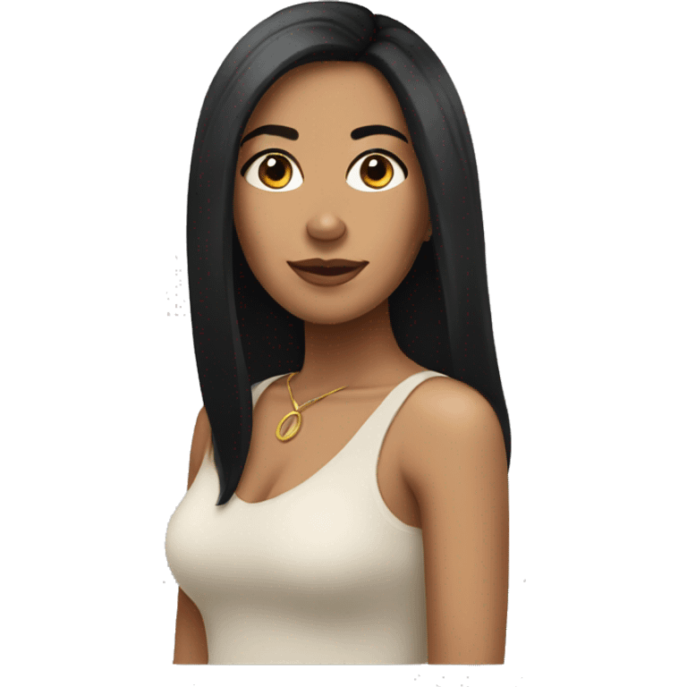 Latina with black straight hair emoji