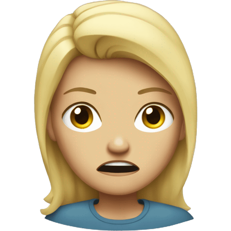 Angry blond girl emoji