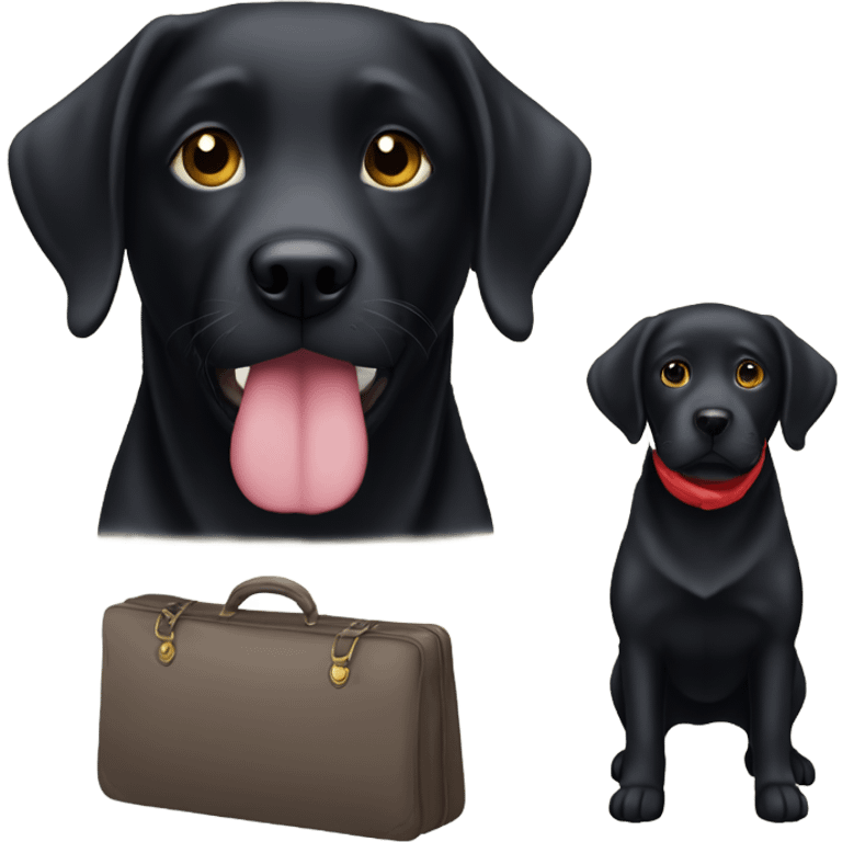 black lab with a yamaka on emoji