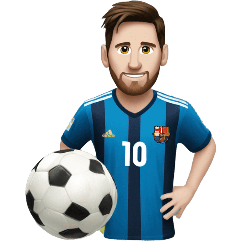 Messi with a soccer ball emoji