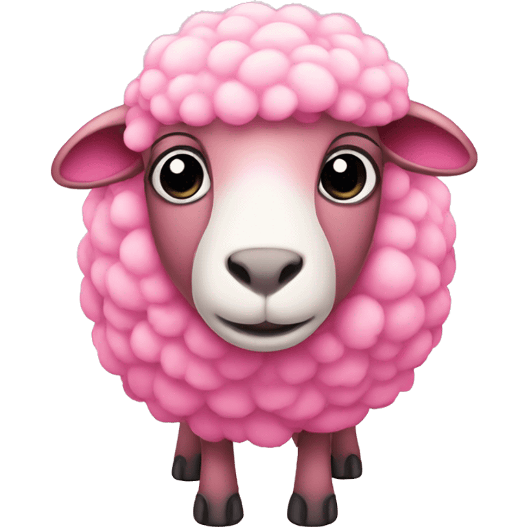 Pink sheep emoji