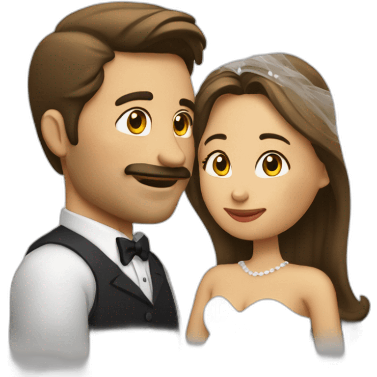 Un hombre alto y su novia bajita dándose besos emoji