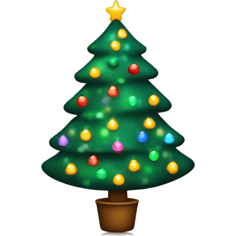 cute christmas tree with colorful lights emoji