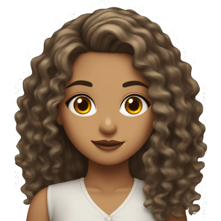 Turkish girl wit make up on and long curly hair emoji