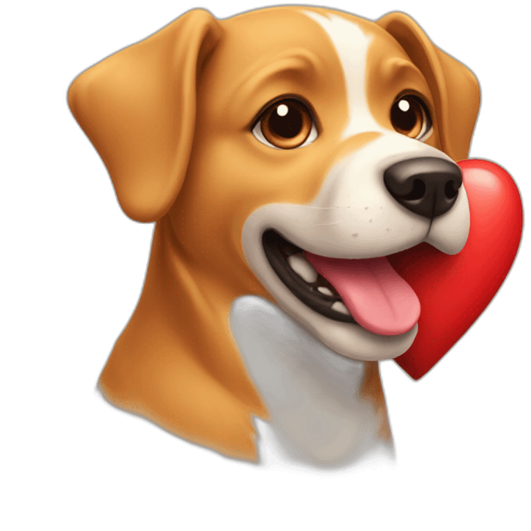 Dog with heart emoji