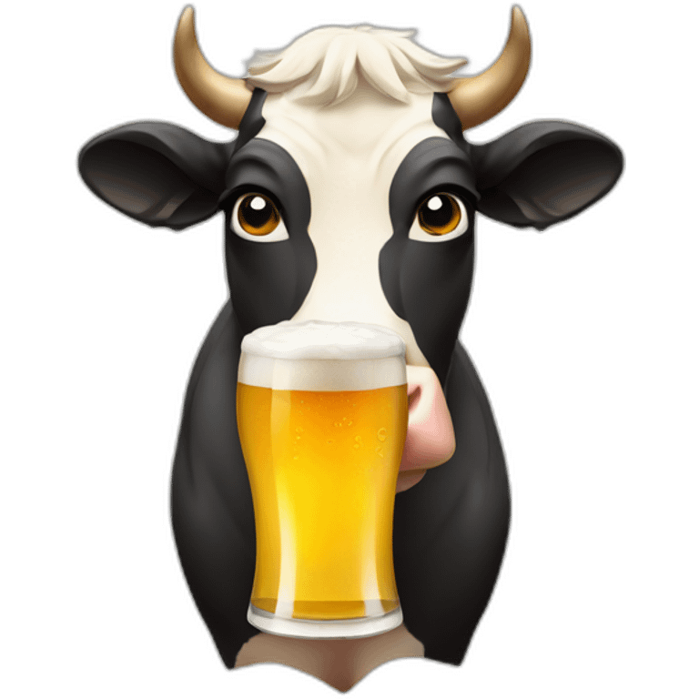 Cow with beer emoji