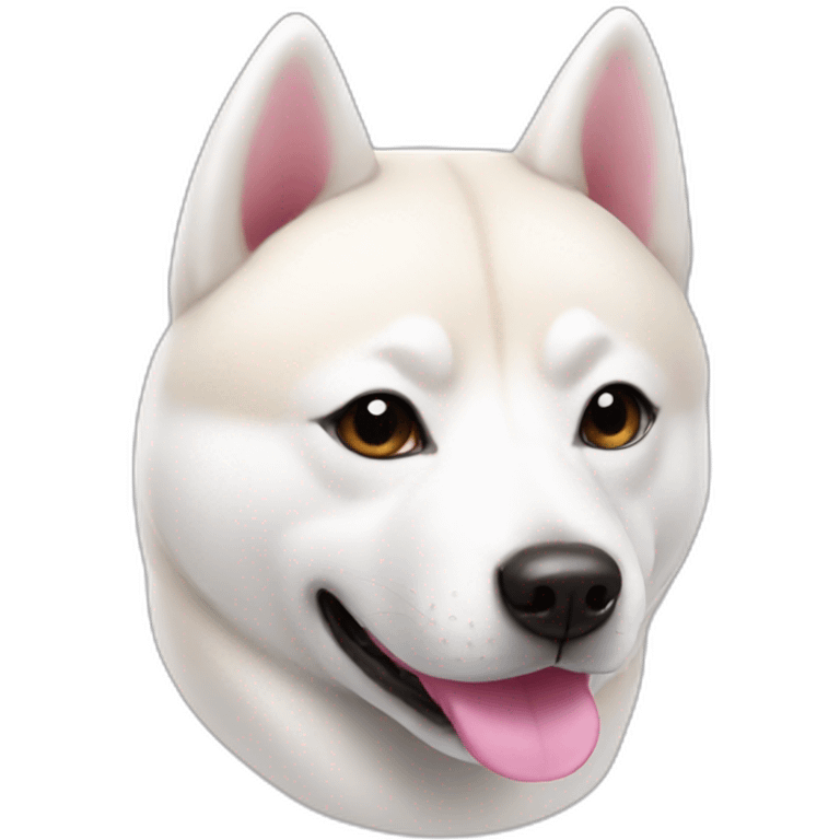 White Shiba with pink nose emoji