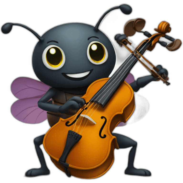 beetle playing Fiddle emoji