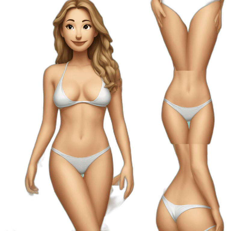 Sexy soft-fit Caucasian woman bikini (beach body) bed emoji