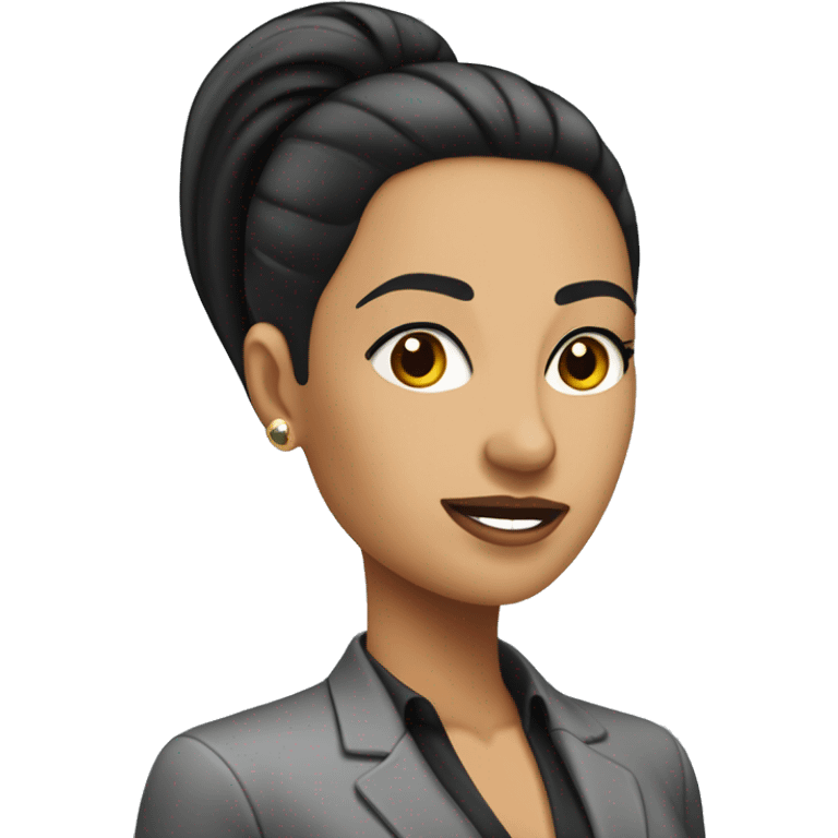 hr manager executive latina woman with slick back ponytail black hair  emoji