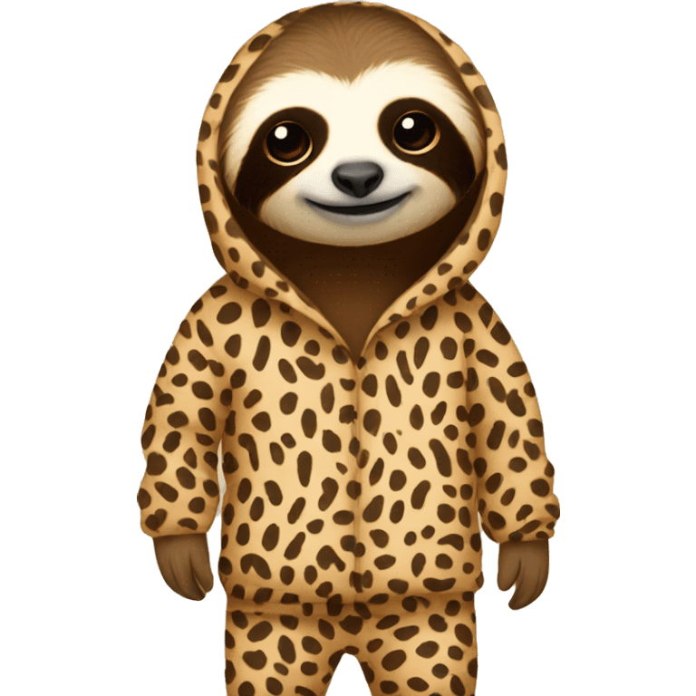 sloth in cheetah pajamas emoji