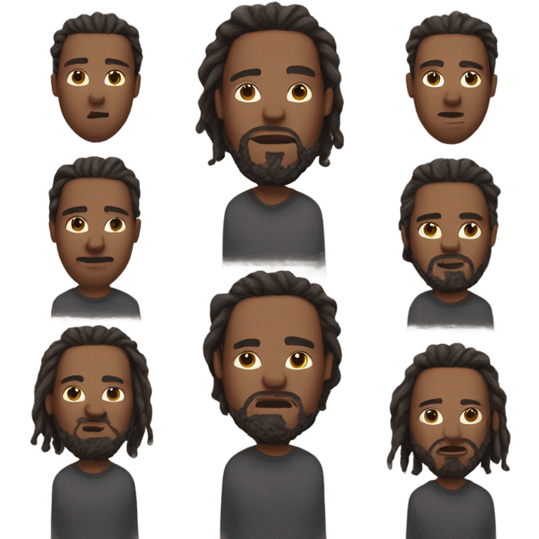 Plus size man with subtle facial hair and locs emoji