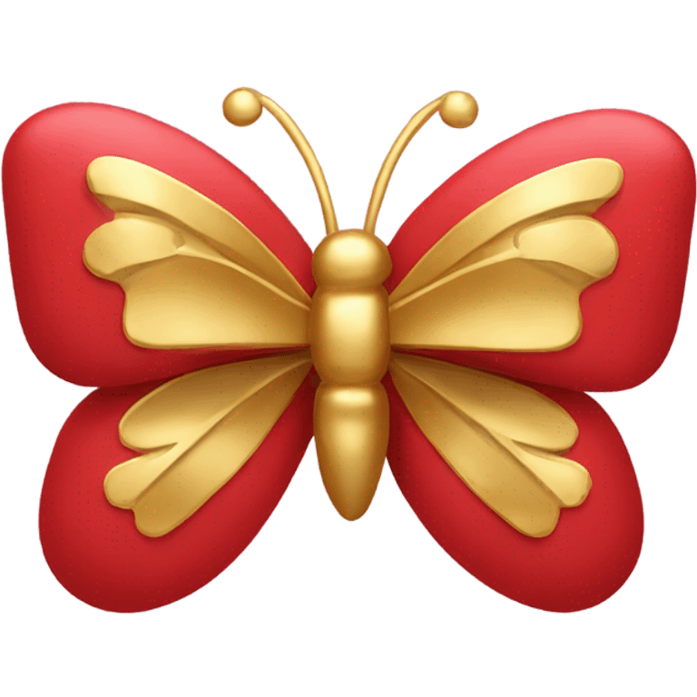 Red bow with two gold butterflies emoji