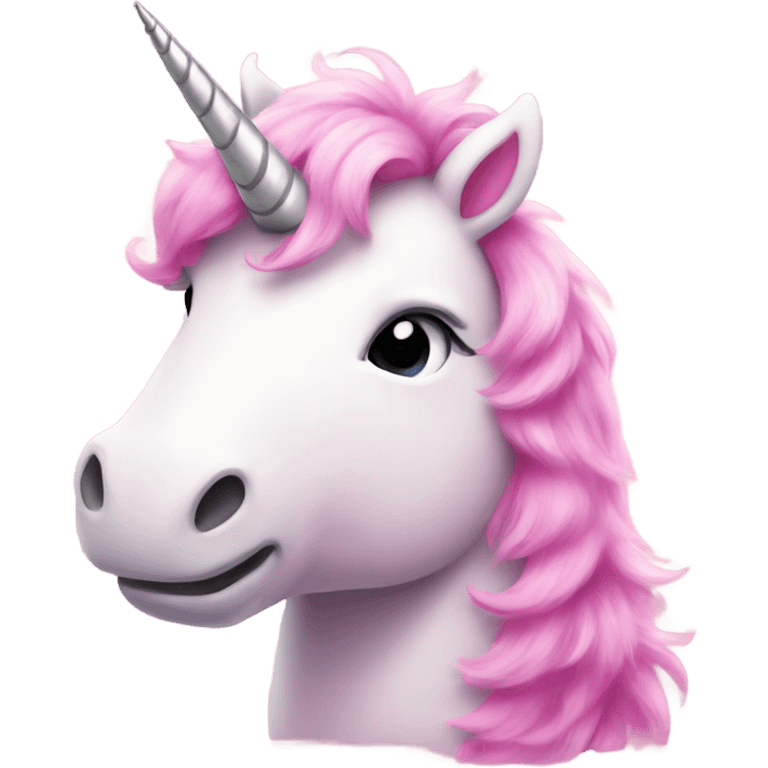 A pink fluffy unicorn emoji