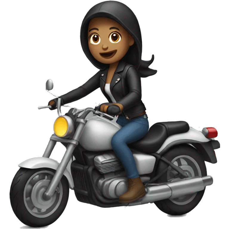 Girl riding motorcycle emoji