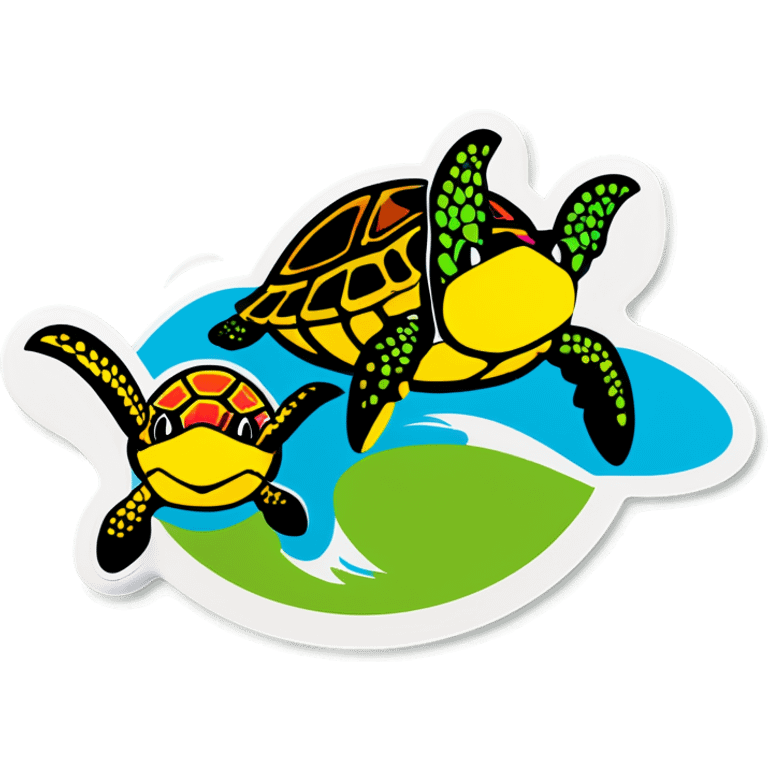 Turtles jumping emoji