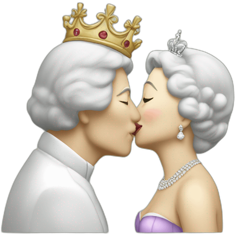 Elisabeth II Kiss alien emoji