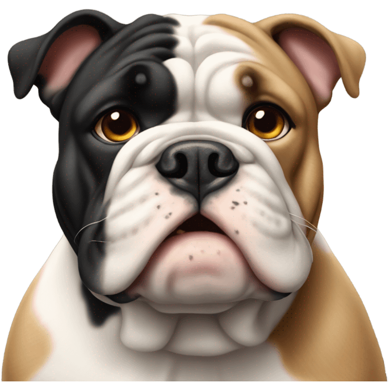 British bulldog black white tan emoji