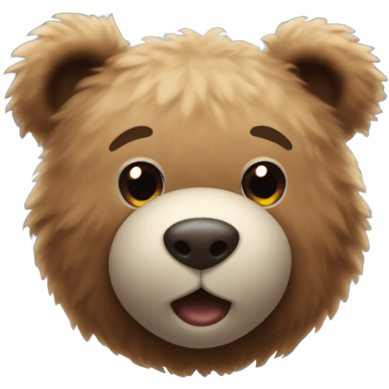 Fluffy fat teddy bear emoji