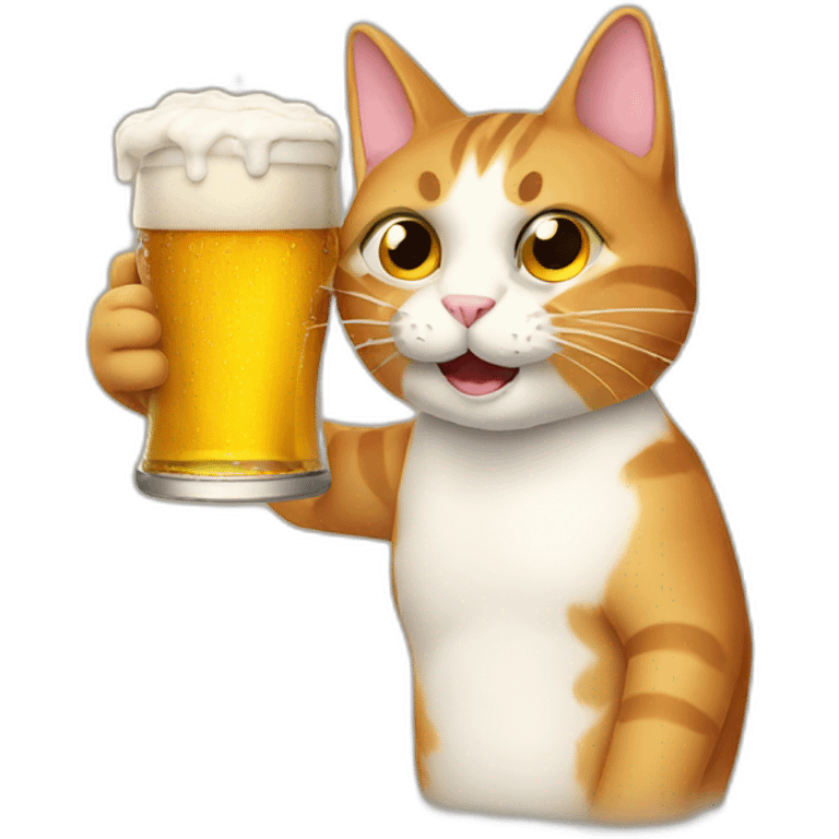 Beer drinking cat emoji