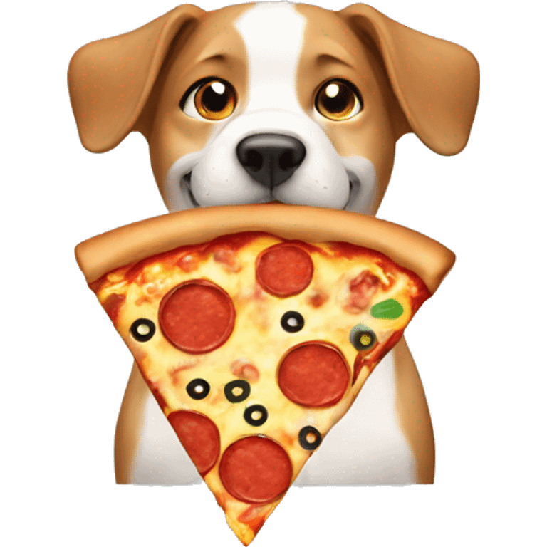 Dog with pizza emoji