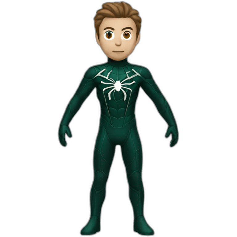 Man spider suit dark green in combat emoji