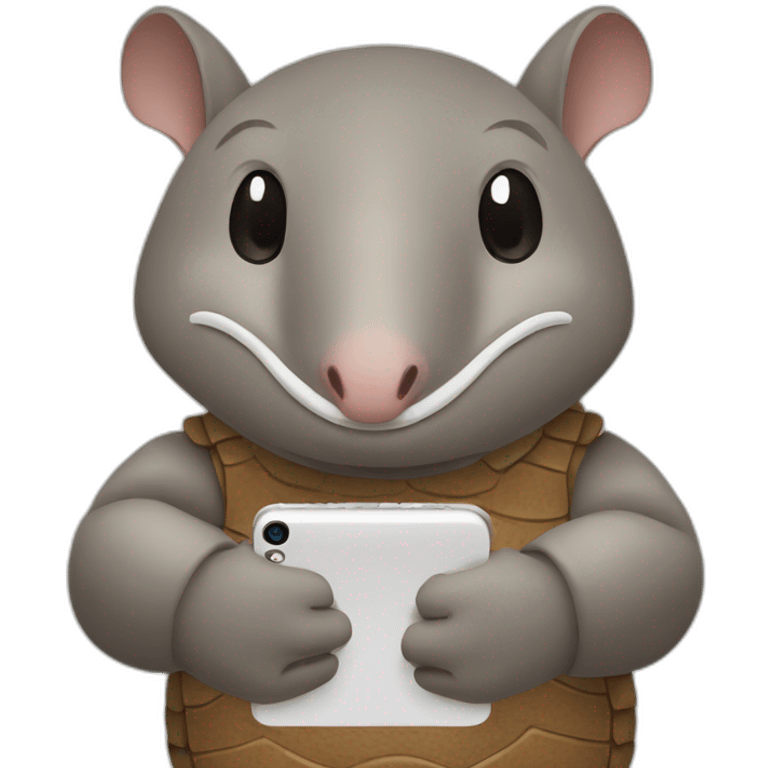 armadillo using smartphone emoji