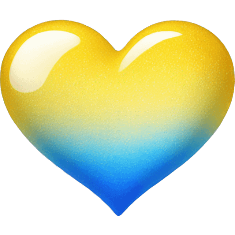 Shiny Yellow and blue ombré heart emoji