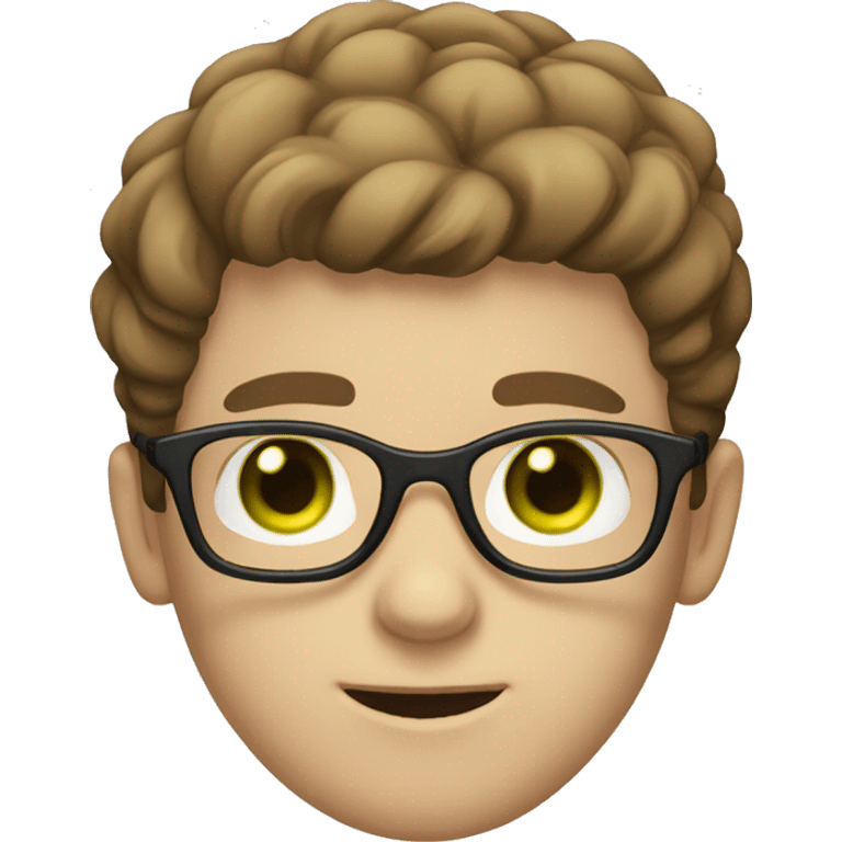 boy with green eyes with glasses brown hair brown beard pale skin emoji