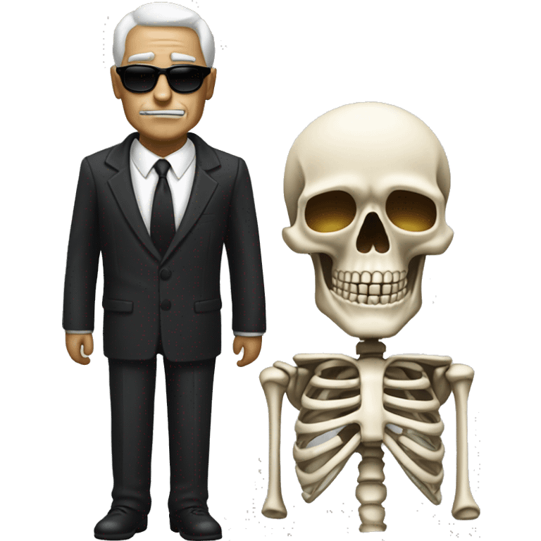 skeleton with a godfather like suit emoji