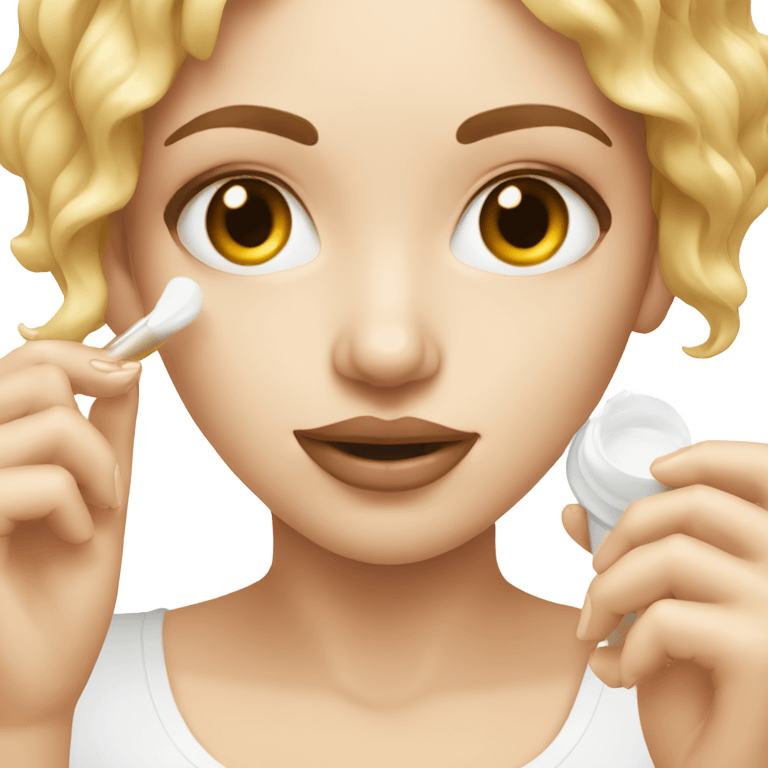 white girl applying cream on face emoji