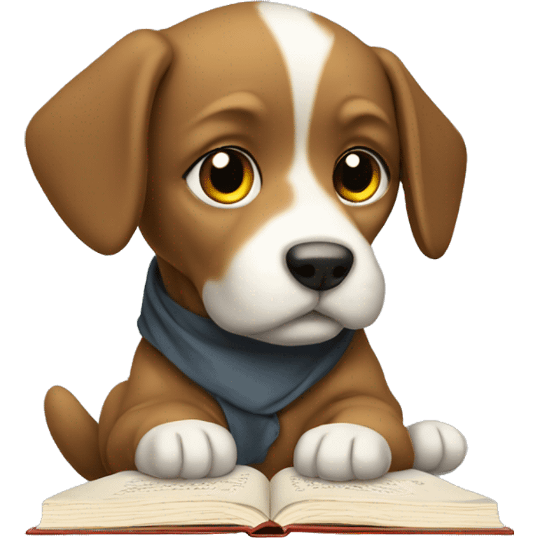 a doA puppy studying emoji