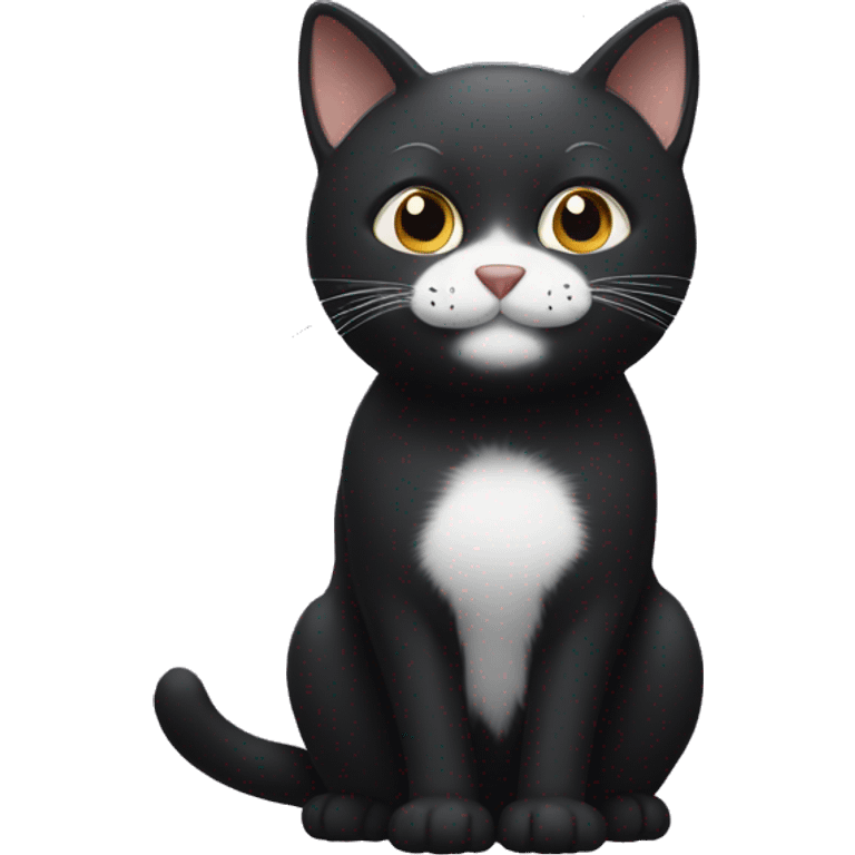 Black cat with a white pattern on its chin emoji