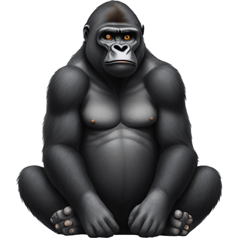 Gorilla sitting cross-legged while picking nose  emoji