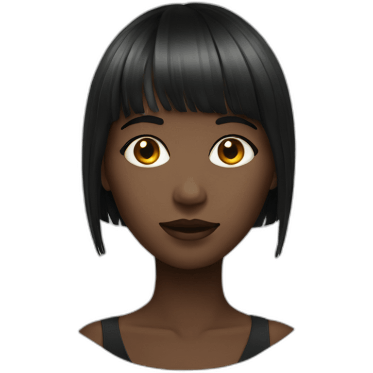 sweet woman with fringe dark emoji