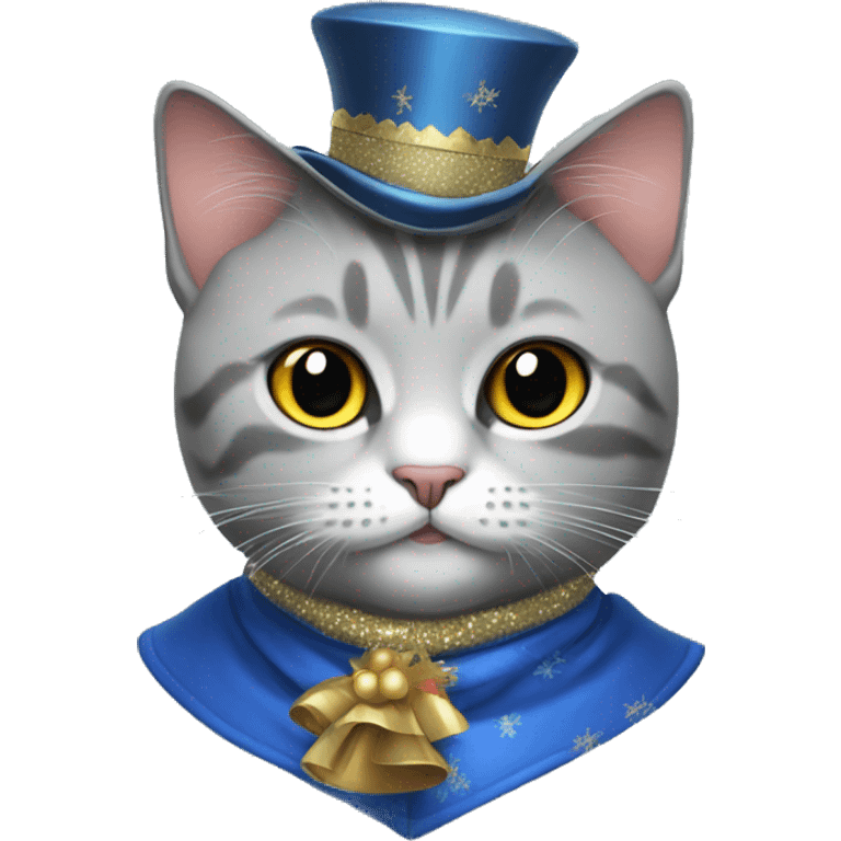 British cat in a New Year's costume. emoji