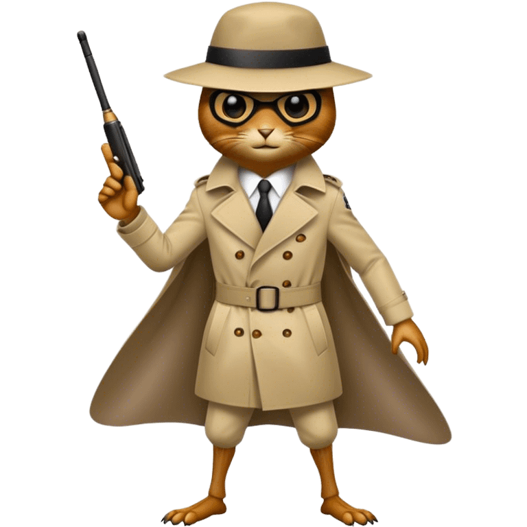 A cricket dressed as a spy  emoji