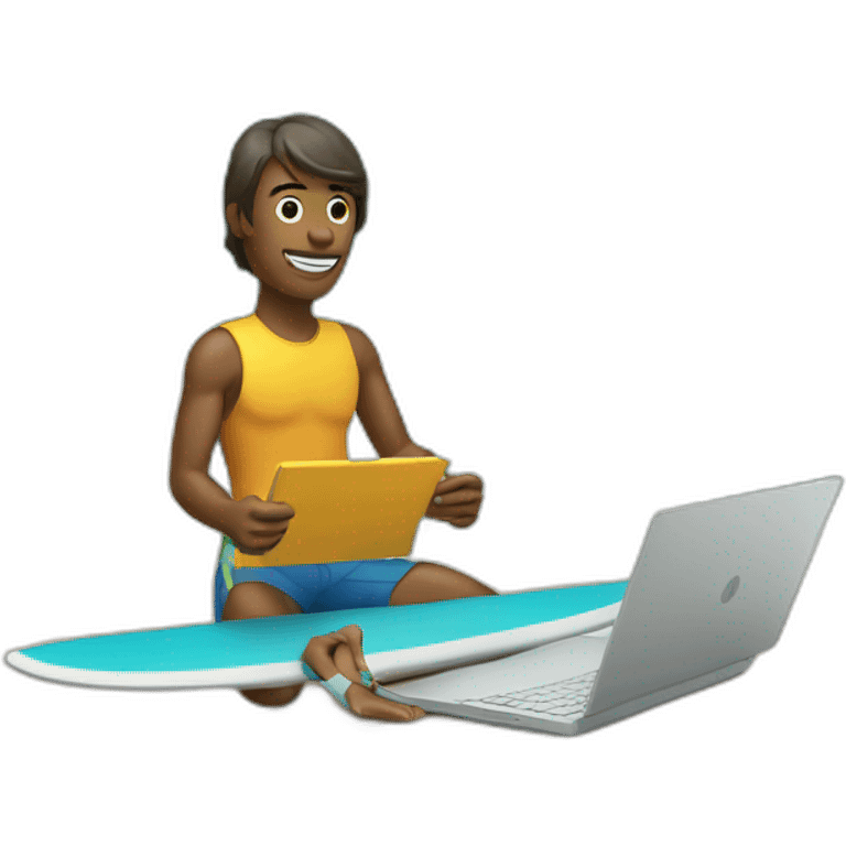 Surfer with portable computer emoji