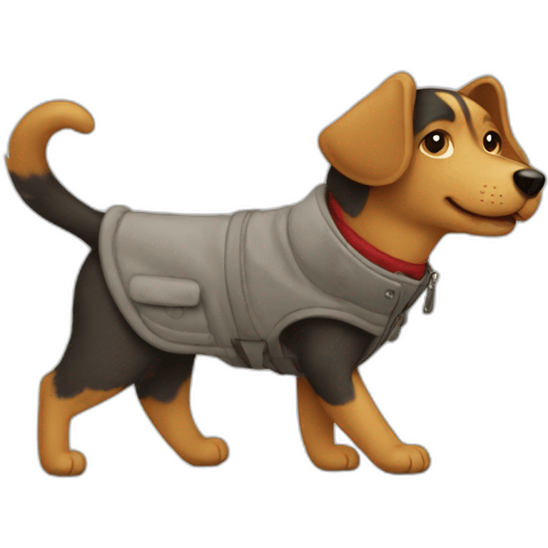 cat and dog walking in a coat emoji