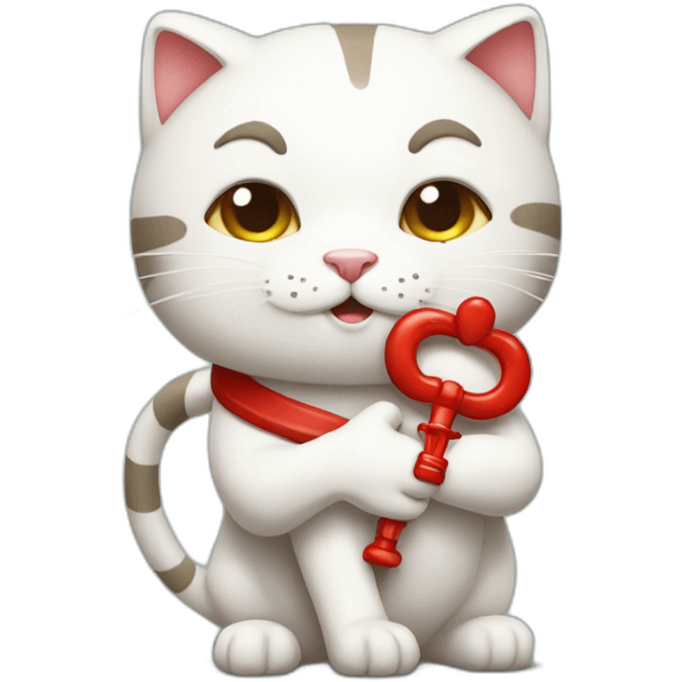 Chinese cat hugging entire Caduceus emoji